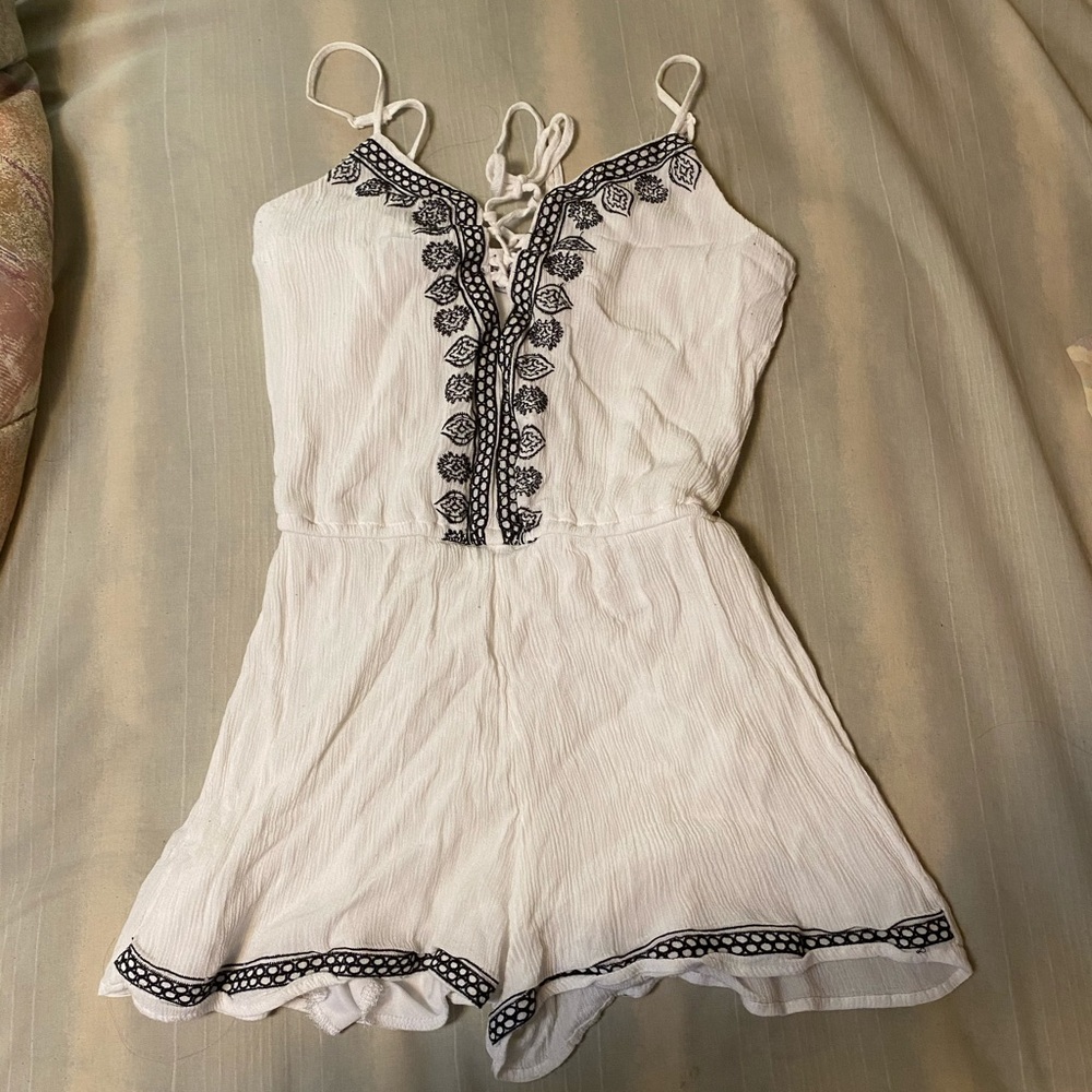 White and Black Romper